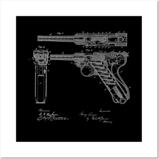 recoil loading small arms Vintage Patent Drawing Posters and Art